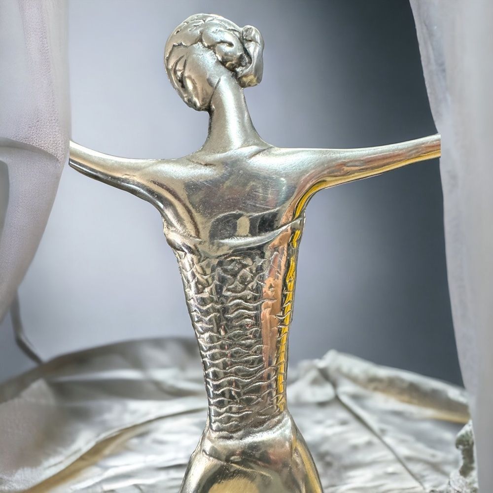 Art Deco Dancer by Ann Kary Vintage Pewter Sculpture 21” Tall - Picture 4 of 5
